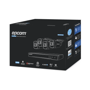 Kit TURBOHD 5 Megapixel / DVR 4 Canales / 4 Cámaras de 5 Megapixel con Micrófono Integrado / 4 Cables 18 Metros / Fuente de Poder Profesional
