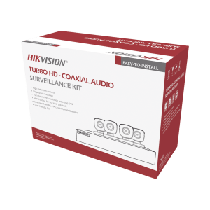 (MICRÓFONO INTEGRADO) KIT TURBOHD 5 Megapixel / DVR 4 Canales / 4 Cámaras Bala con Micrófono Integrado (exterior 2.8 mm) / Fuente de Poder / Accesorios de Instalación
