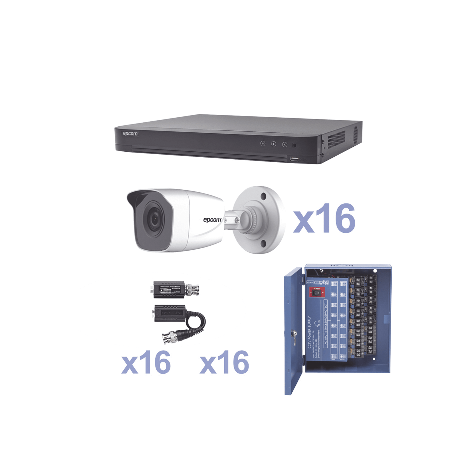 Kit Turbohd 1080p Dvr 16 Canales 16 Cámaras Bala Exterior 2 8 Mm