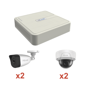 KIT IP 1080p / NVR de 4 Canales / 2 Cámaras IP Bala / 2 Cámaras IP Domo