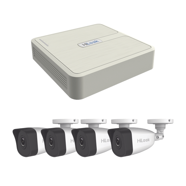 KIT IP 4 Megapixel / NVR de 4 Canales / 4 Cámaras IP Bala
