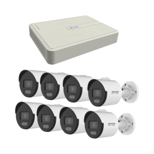 KIT IP 1080p / NVR de 8 Canales / 8 Cámaras IP Bala ColorVu